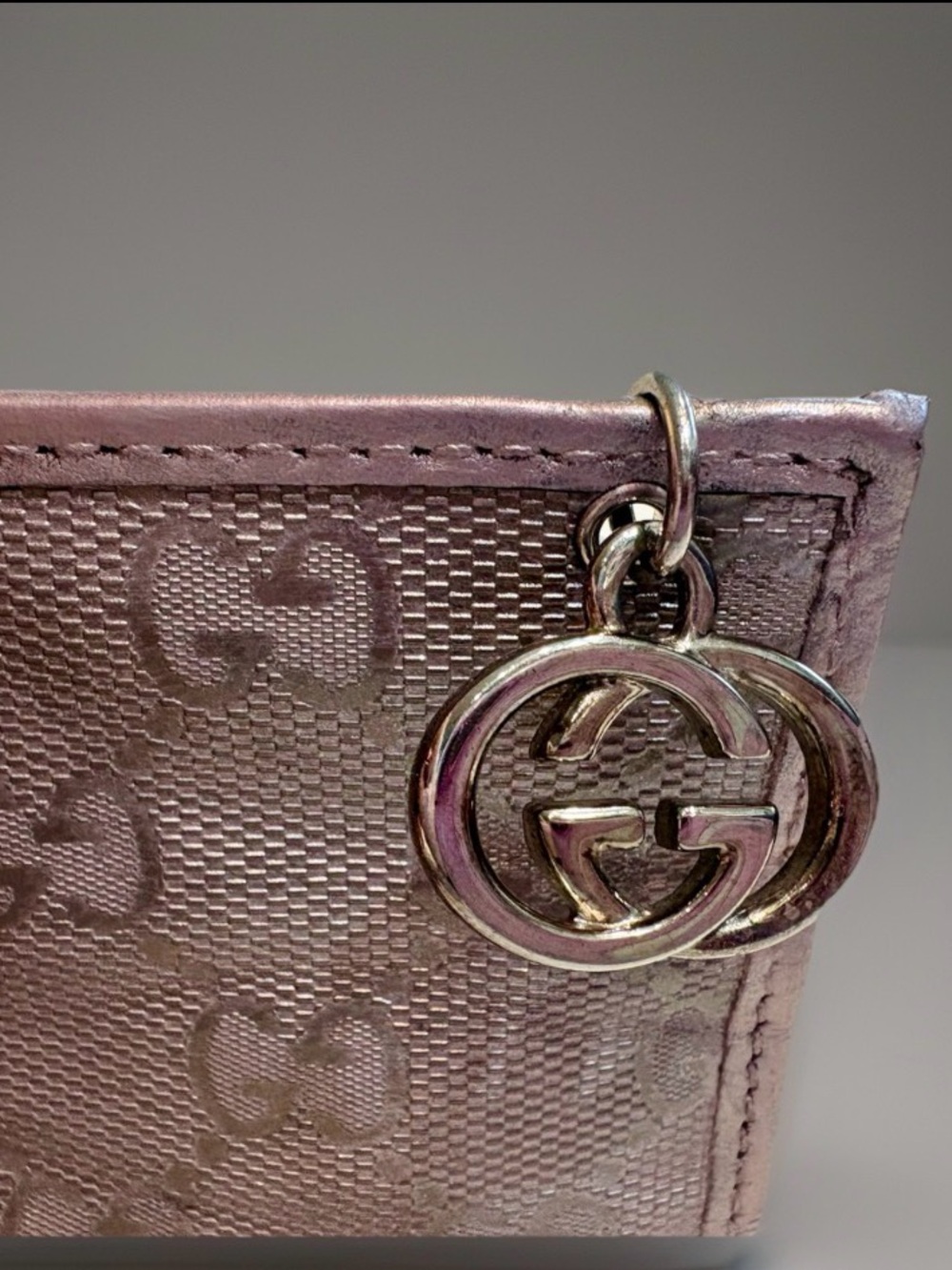 Gucci GG Monogram Long Continental Wallet in Metallic Lilac - Picture 2 of 16